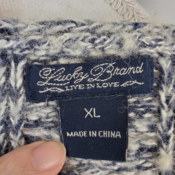 Lucky Brand Asymmetrical Woven Design Sweater XL - Picture 4 of 6
